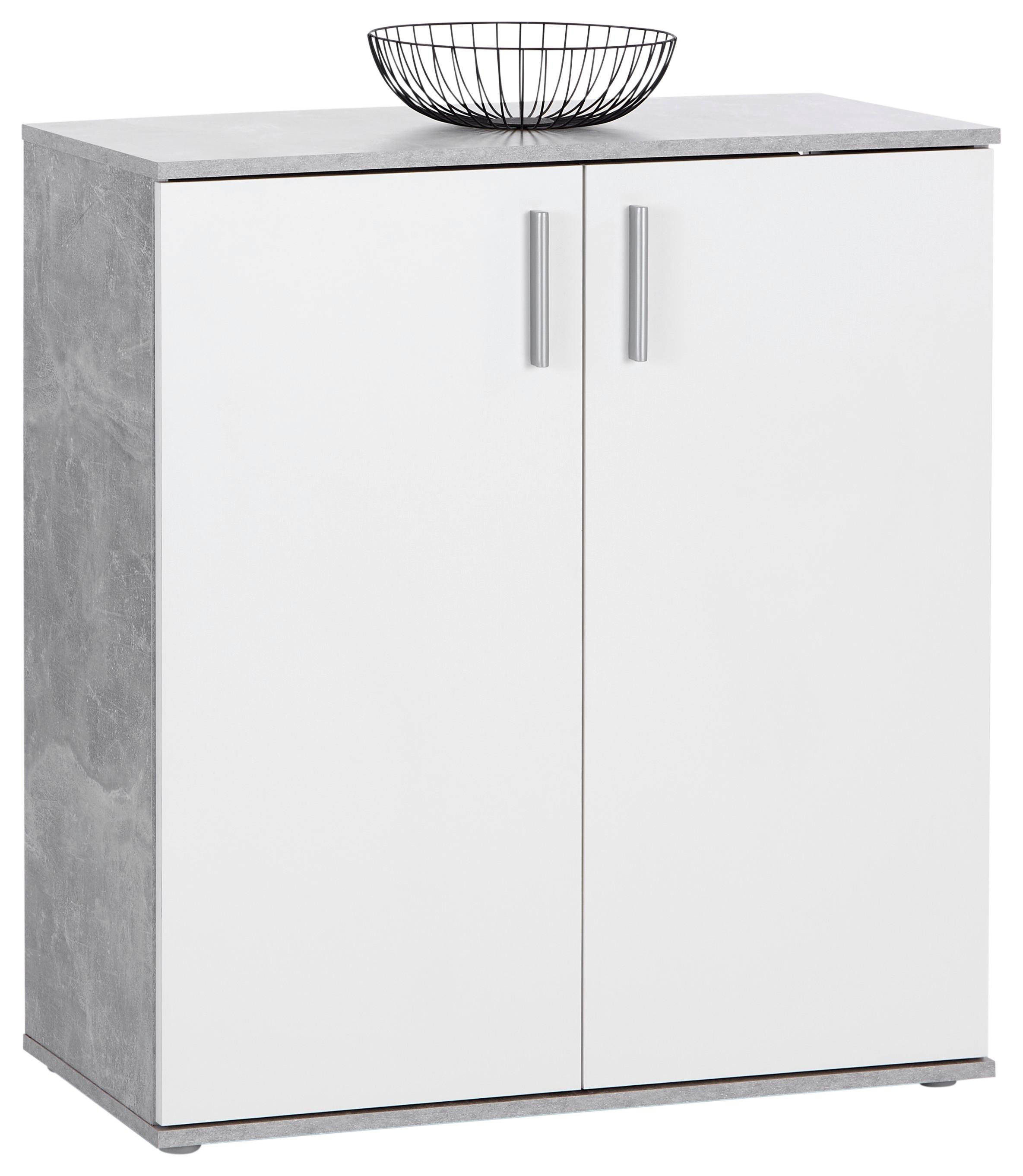 Komoda Ina 01, Bela, Siva - bela/barve aluminija, Moderno, umetna masa/leseni material (88,2/94,8/38,3cm) - Mömax