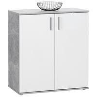 Komoda Ina 01, Bela, Siva - bela/barve aluminija, Moderno, umetna masa/leseni material (88,2/94,8/38,3cm) - Mömax