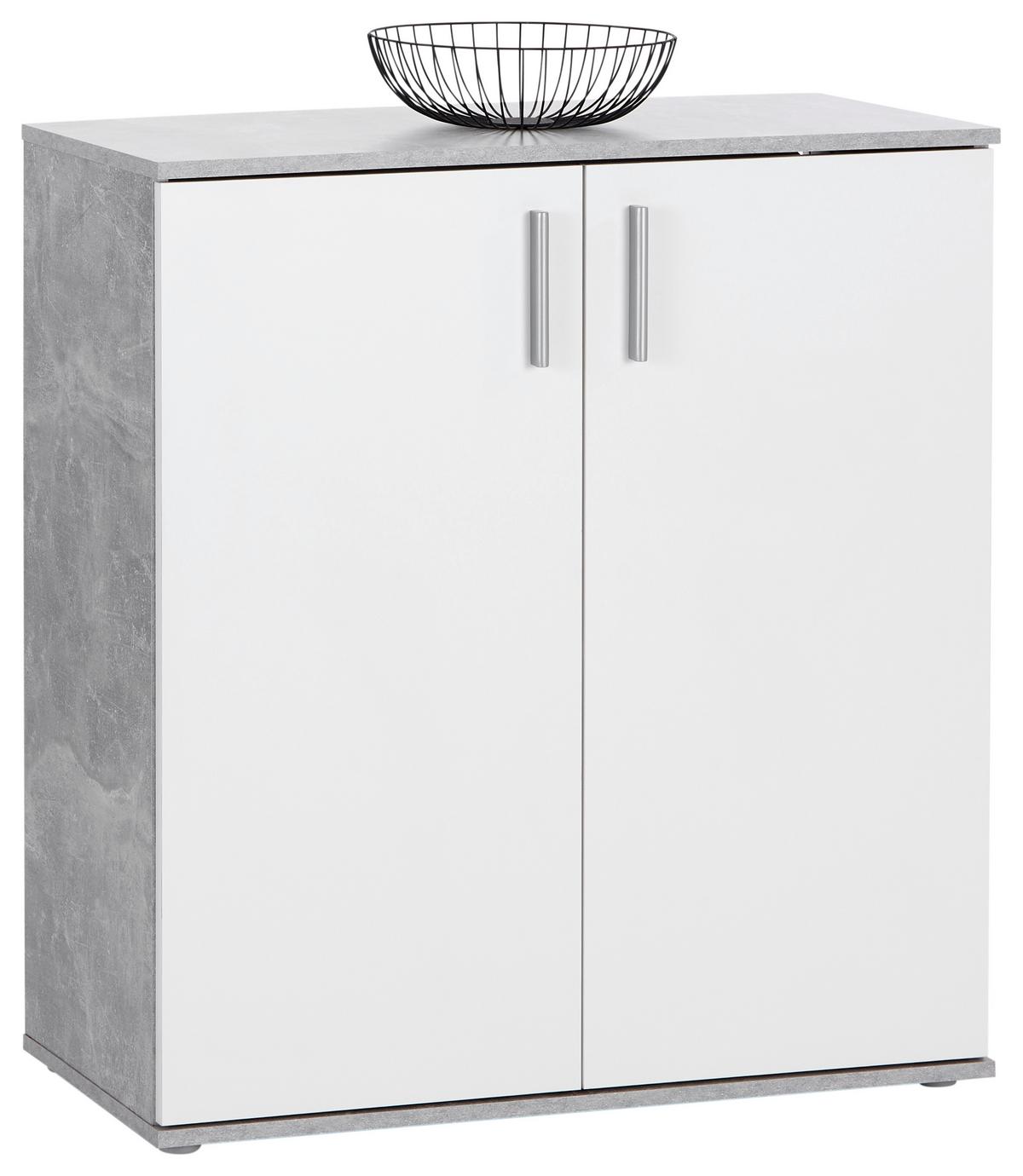 Komoda Ina 01, Bela, Siva - bela/barve aluminija, Moderno, umetna masa/leseni material (88,2/94,8/38,3cm) - Mömax