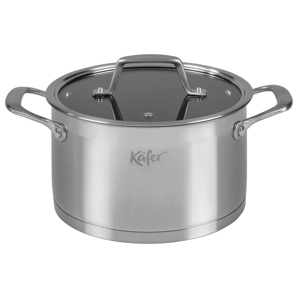 Főzőedény 4484-Ka - nemesacélszínű, Basics, üveg/fém (20cm) - Käfer