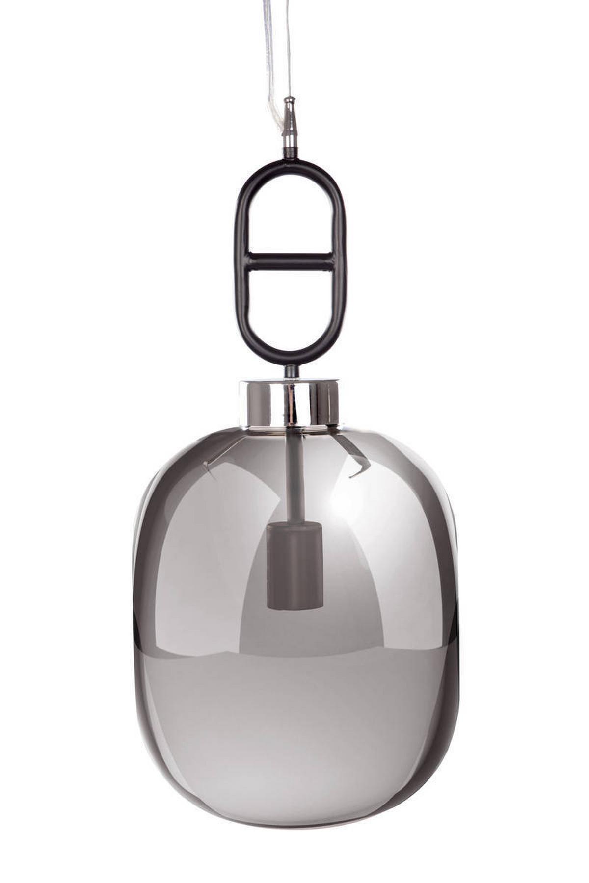 Hängeleuchte Hängelampe Calai I 410 - Schwarz/Grau, Trend, Glas/Metall (25/150/25cm) - Kayoom