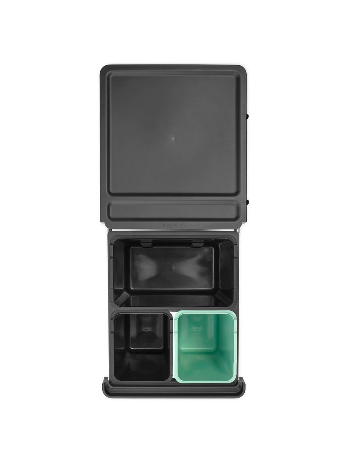 SORTOWNIK ODPADÓW DO ZABUDOWY 232541 - antracytowy/zielony, Basics, tworzywo sztuczne (40,4/39,6/48,1cm) - Brabantia