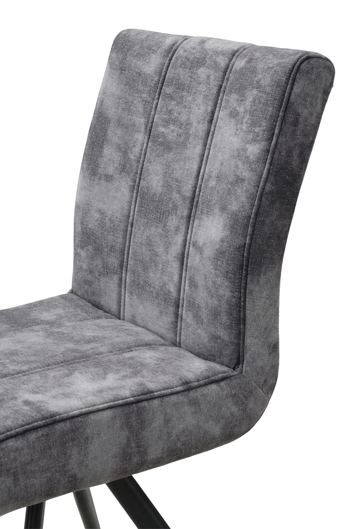 STUHL-SET PORTO S 4ER-SET - Anthrazit/Schwarz, MODERN, Textil/Metall (44/89/67cm) - P & B