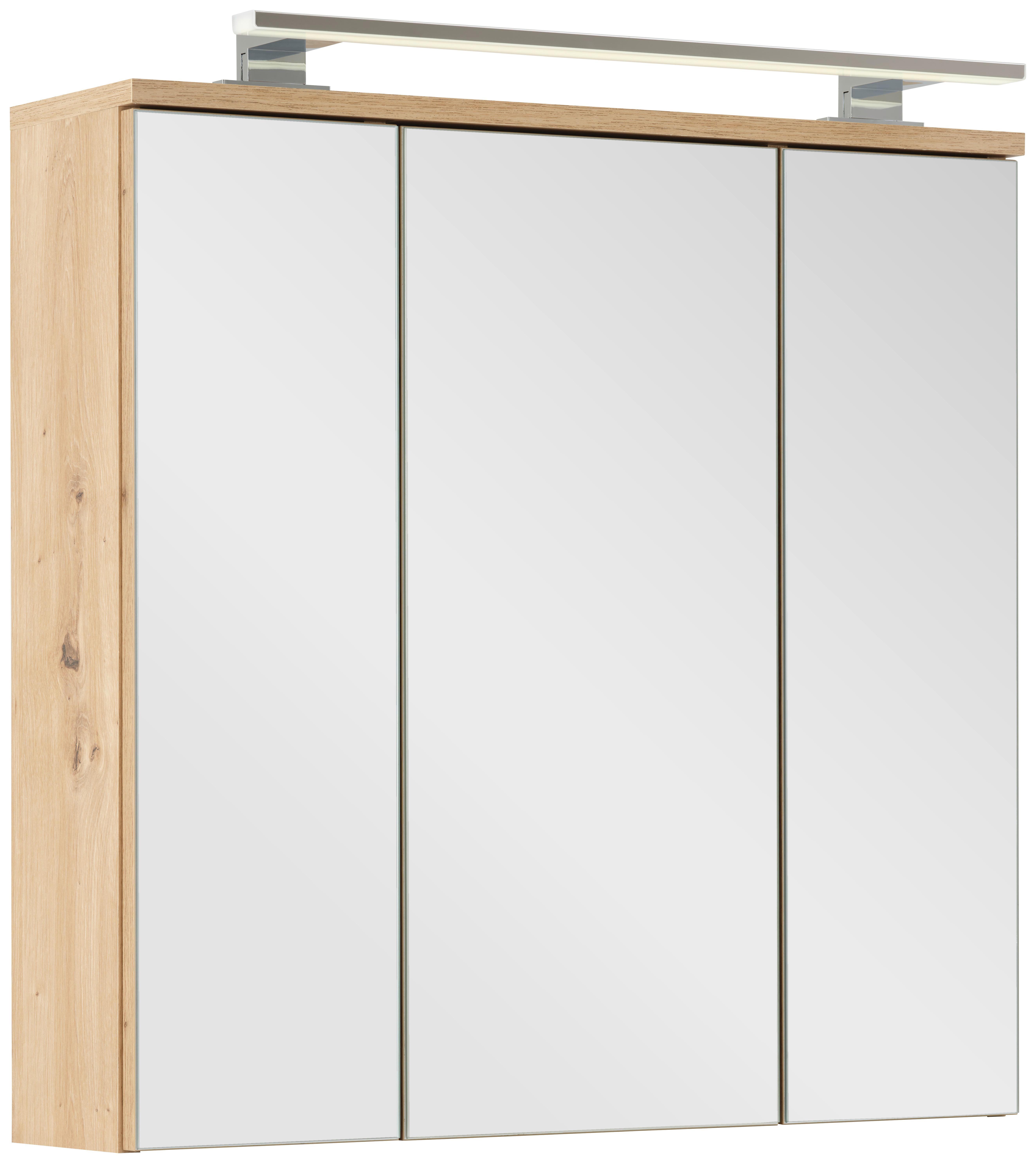 Dulap cu oglindă Giga - stejar Artisan, Modern, sticlă/material pe bază de lemn (70/70/19cm)