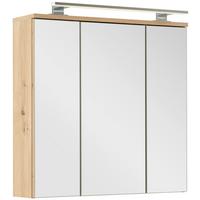 Dulap cu oglindă Giga - stejar Artisan, Modern, sticlă/material pe bază de lemn (70/70/19cm)