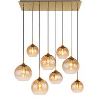 Hängeleuchte Jamessa Messingfarben max. 60 Watt - Klar/Messingfarben, Design, Glas/Metall (106/46/150cm) - Globo