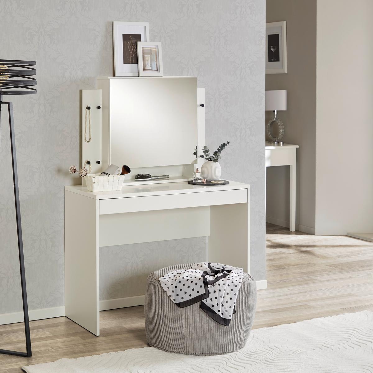 Toaletni Stol Sandy - bijela, Moderno, drvni materijal (100/76/45cm) - Modern Living