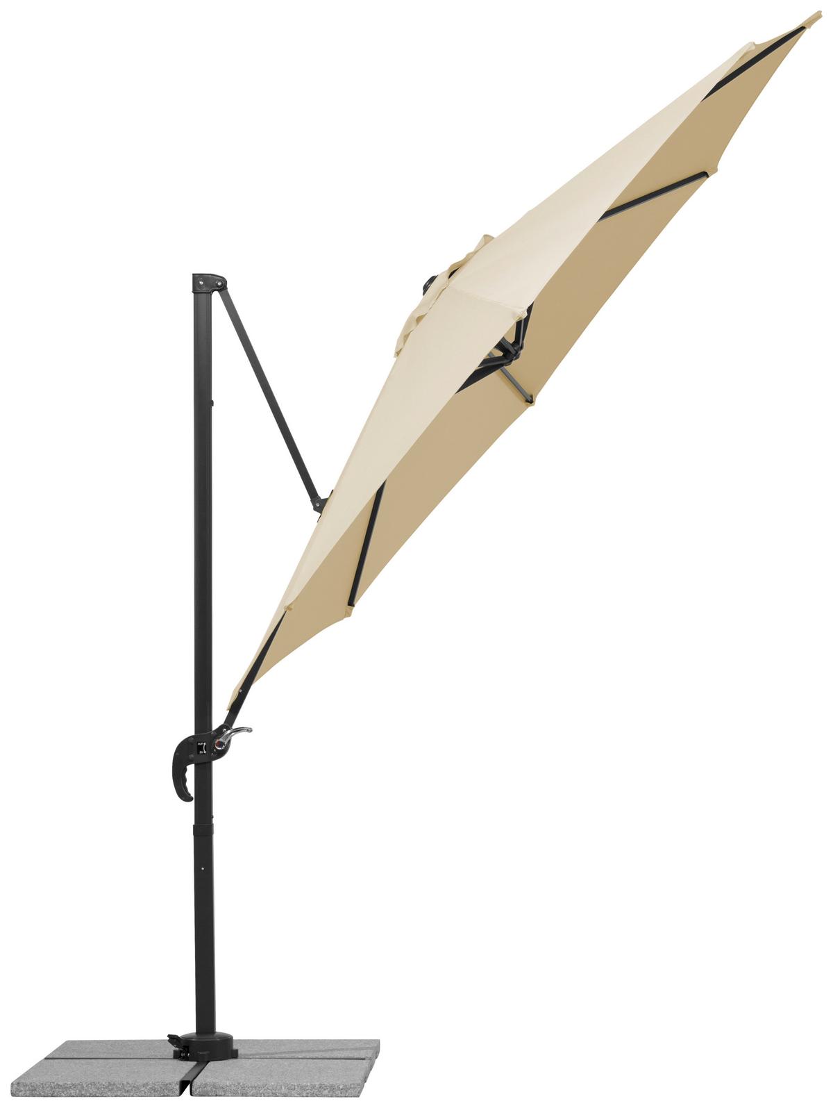 Ampelschirm Rhodos ca. 352x244 x300 cm Naturfarben - Anthrazit/Naturfarben, Basics, Textil/Metall (352/244/300cm) - Schneider