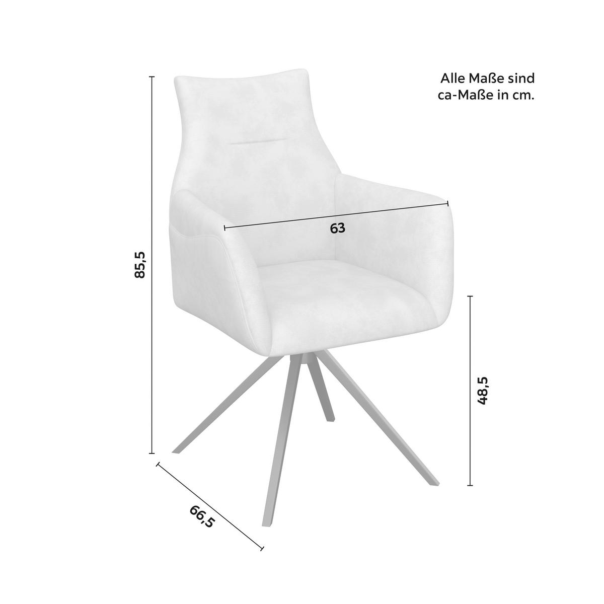 Armlehnstuhl Malina Hellgrau Webstoff Drehbar Gepolstert - Hellgrau/Schwarz, MODERN, Holz/Textil (63/85,5/66,5cm) - Bessagi Home