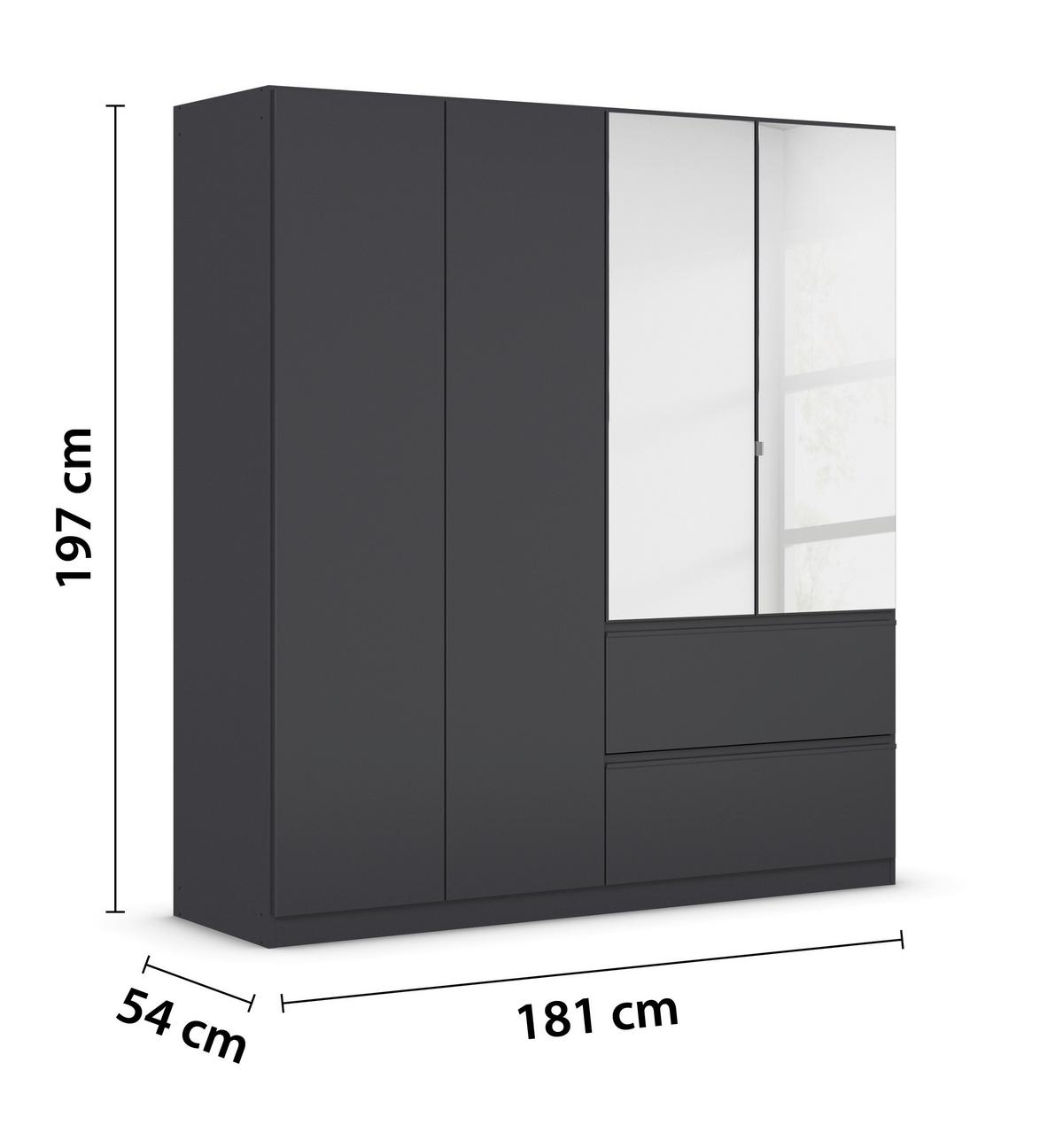 Omara S Klasičnimi Vrati Costa, Siva - siva, Moderno, leseni material (181/197/54cm) - Rauch Möbel
