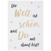 POSTKARTE GOLD - Goldfarben/Schwarz, MODERN, Papier (10,5/14,8cm)