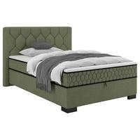 Boxbett Maya D Olivgrün ca. 140x200cm - Schwarz/Olivgrün, KONVENTIONELL, Holz/Holzwerkstoff (140/200cm) - Mömax