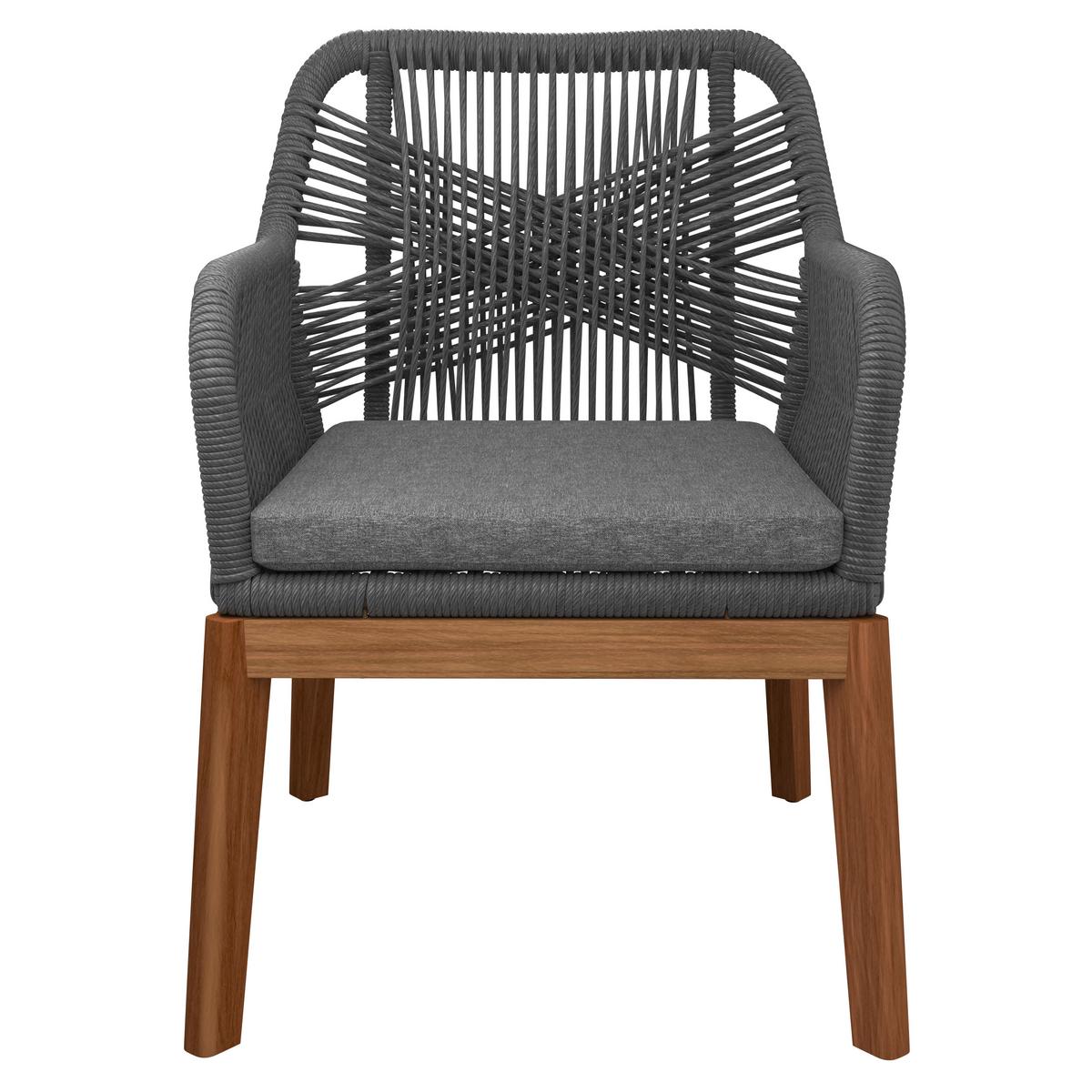 Kerti Szék Finn - tíkfa színű/szürke, Modern, fa/fém (64/87/65cm) - Mömax