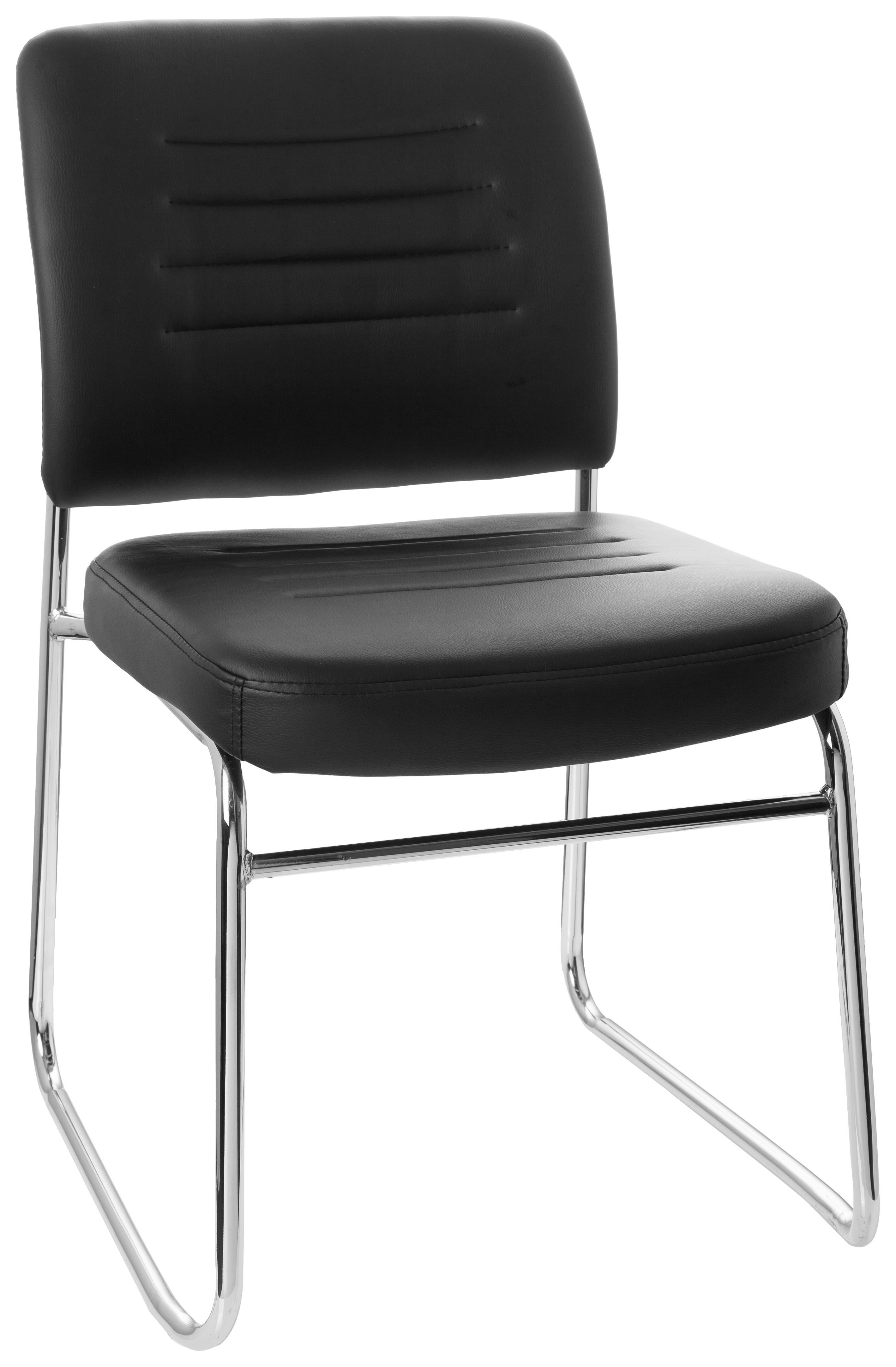 Konferenčni Stol Tonso V, Črna - barve kroma/črna, Moderno, kovina/tekstil (47/85/51cm) - MID.YOU