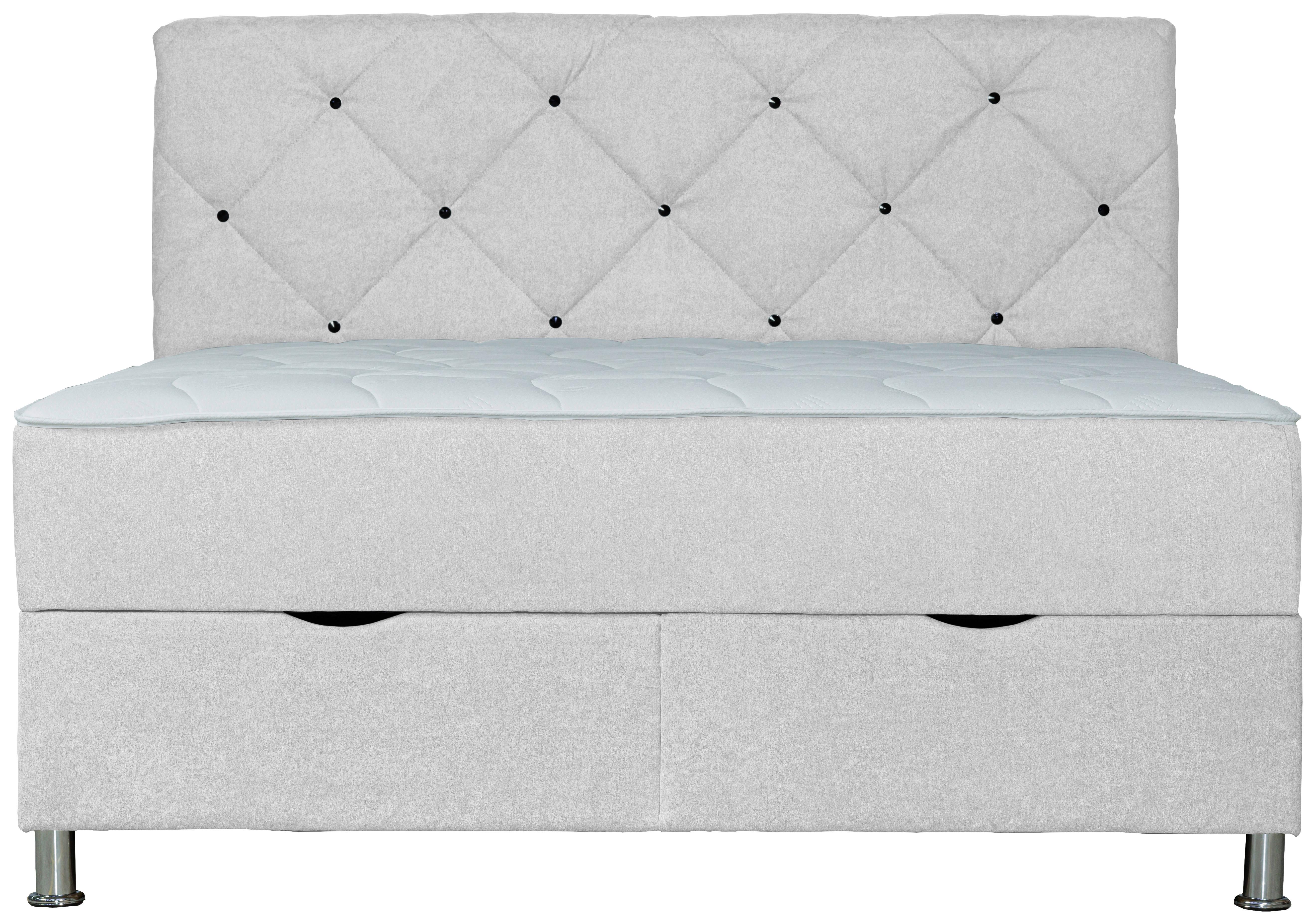 ŁÓŻKO SKRZYNIOWE BLACK DIAMANT - kolor naturalny/kolor chromowy, Design, tworzywo sztuczne/tkanina (180/200cm) - Boxxx