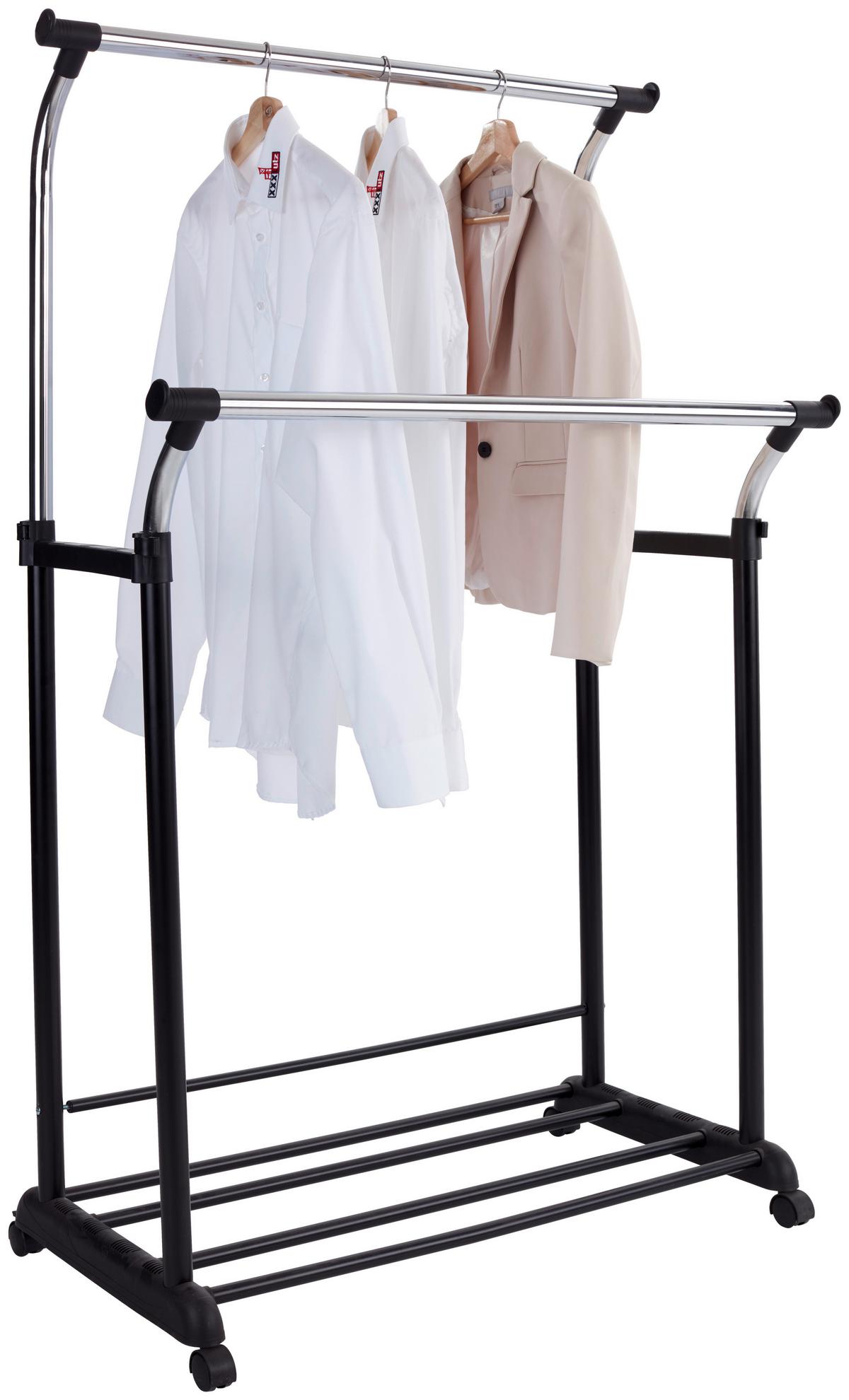 Stalak Za Odjeću Swing 2 - boje kroma/crna, Moderno, metal/plastika (83/104-167/58cm) - Modern Living