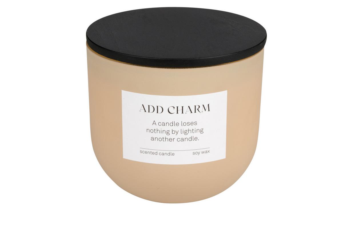 Lumânare în pahar de sticlă Camilla - maro/roz aprins, Modern, sticlă/materiale naturale (10/9cm) - Mömax