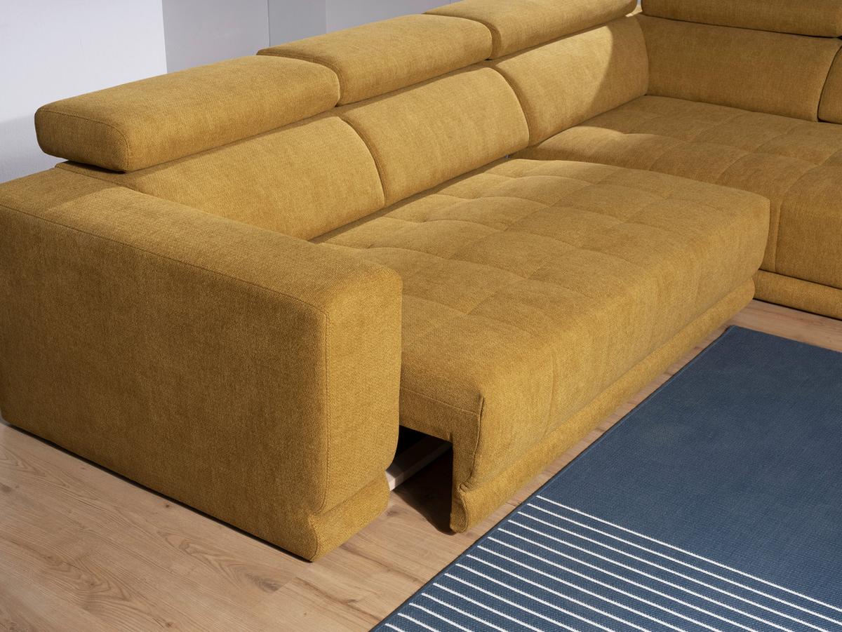 Kutna Garnitura Portland - curry žuta/crna, Konvencionalno, tekstil/plastika (321/78-98/230cm) - Mömax