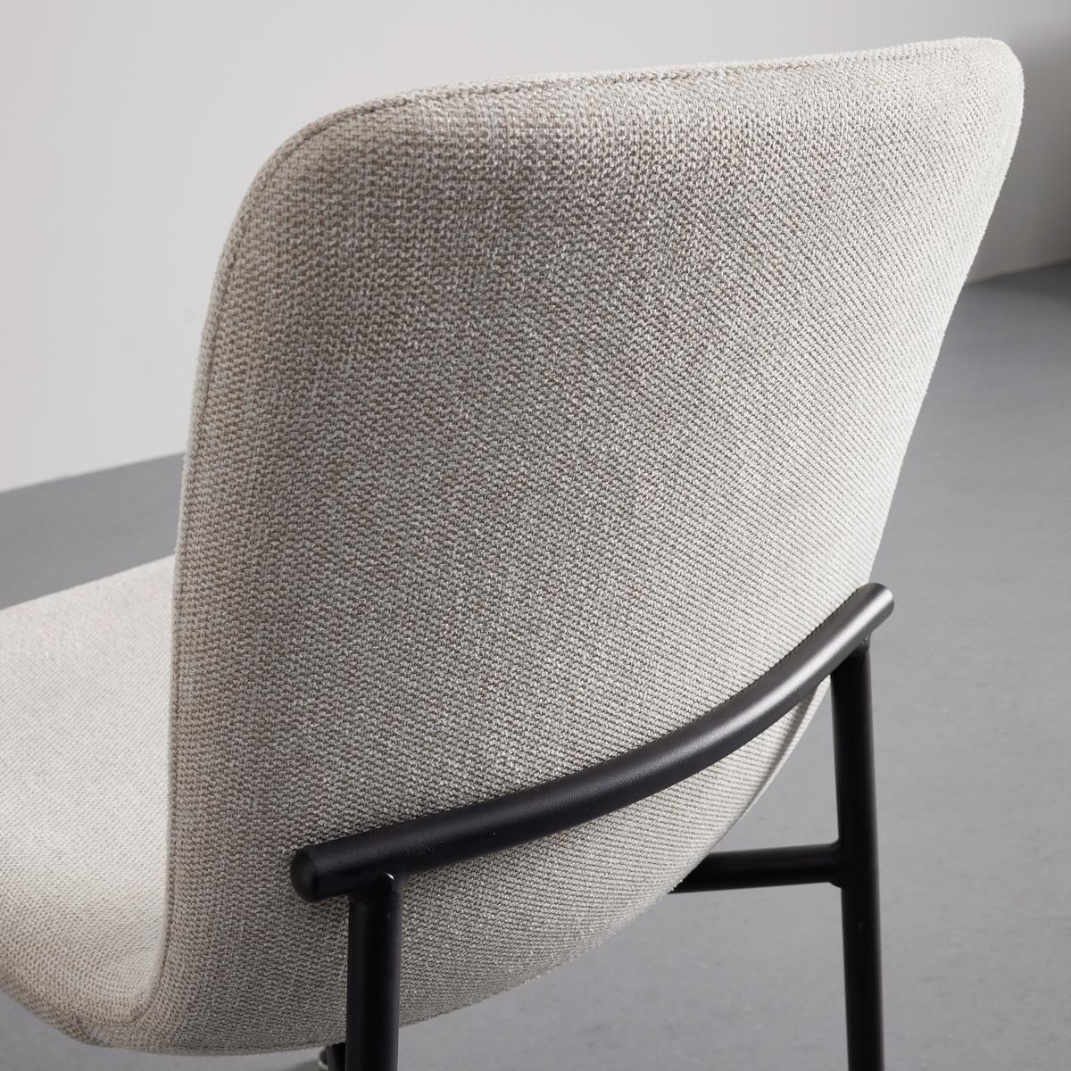 KRZESŁO NELE - beżowy/czarny, Modern, metal/drewno (43/83/56cm) - Bessagi Home