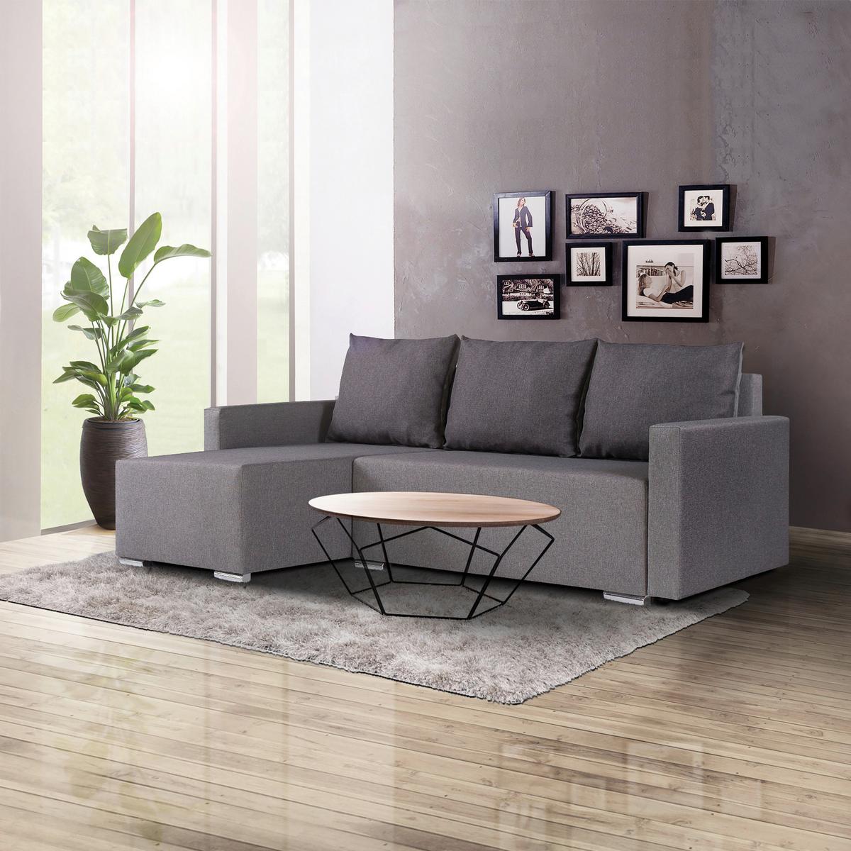 Kutna Garnitura Lena S - siva/srebrne boje, Moderno (212/129cm) - Best Price