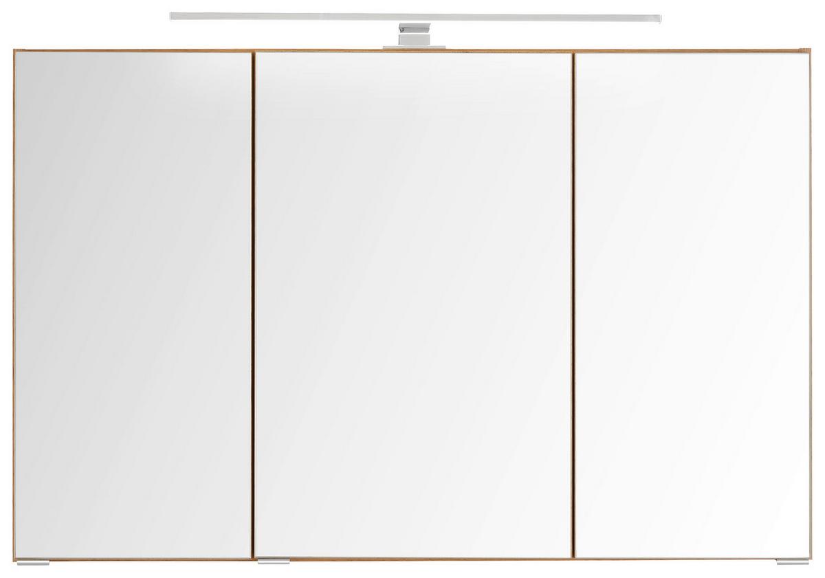 Dulap cu oglindă Florida - culoare lemn stejar, Modern, material pe bază de lemn (100/64/20cm) - Premium Living