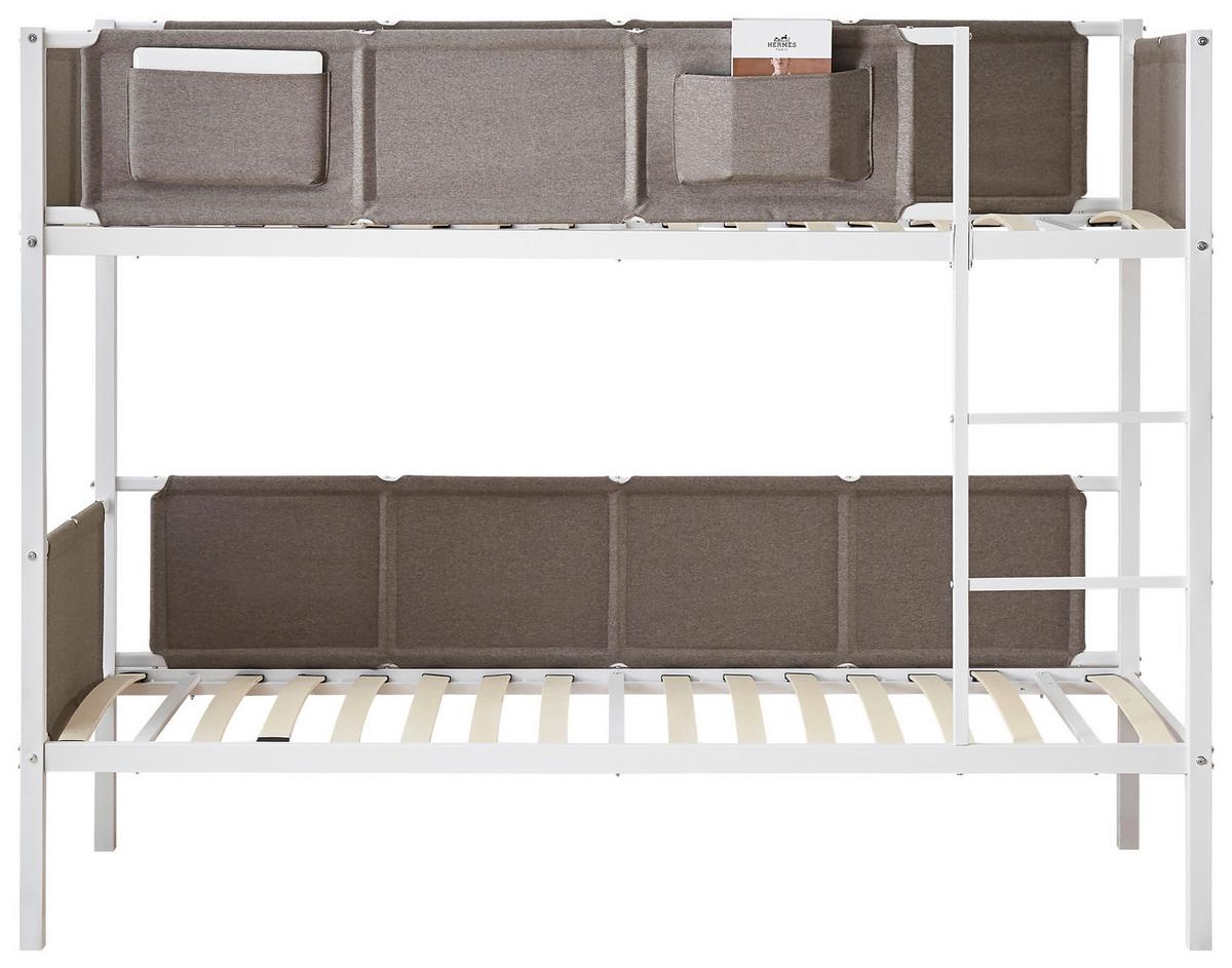 Etagenbett Timo in Weiss ca. 2x ca. 90x200cm - Weiss/Grau, Konventionell, Metall (208/161/96cm) - Zandiara