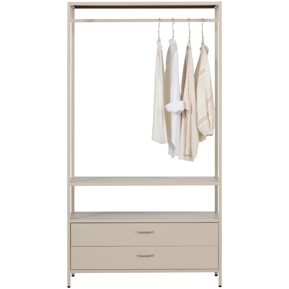 OFFENER KLEIDERSCHRANK Ferris Sandfarben B: 100cm - Sandfarben, Basics, Metall (100/185/54cm) - MID.YOU