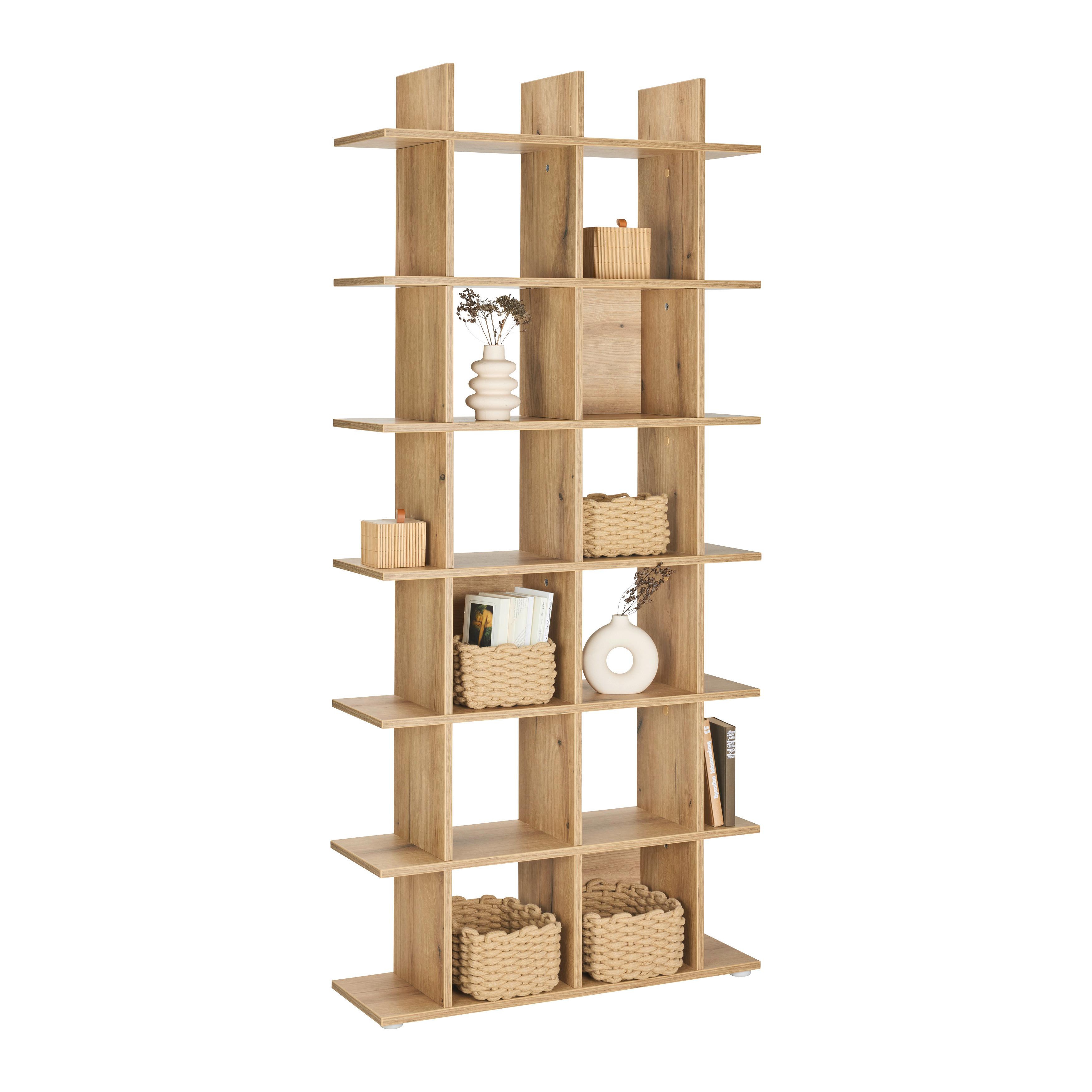 HYLLA OTTO PLUS -EXKLUSIV- - ekfärgad, Modern, trämaterial (79,8/175,2/25,5cm) - Mömax