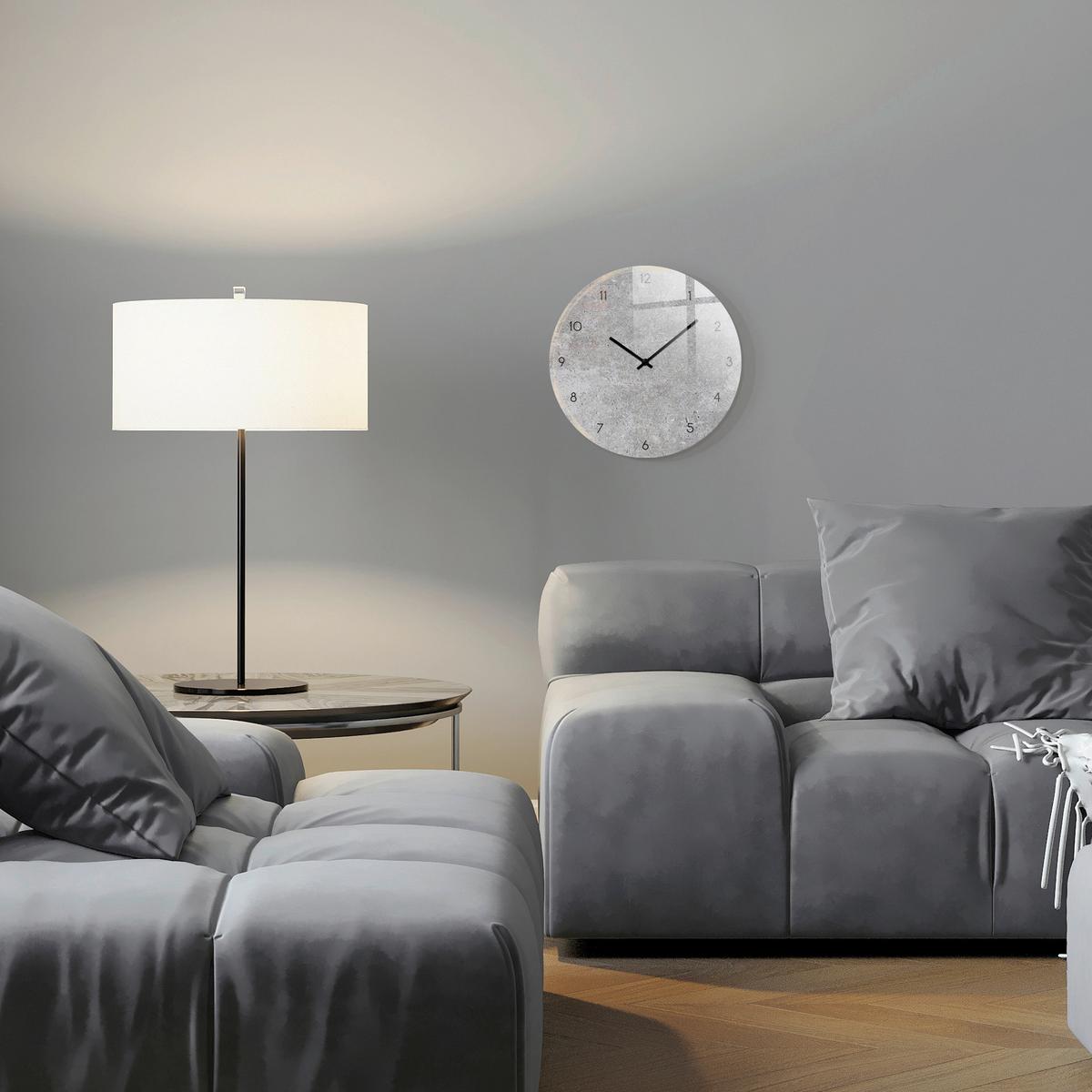 Wanduhr Grau Ø ca. 30cm - Grau, Basics, Glas/Kunststoff (30cm)