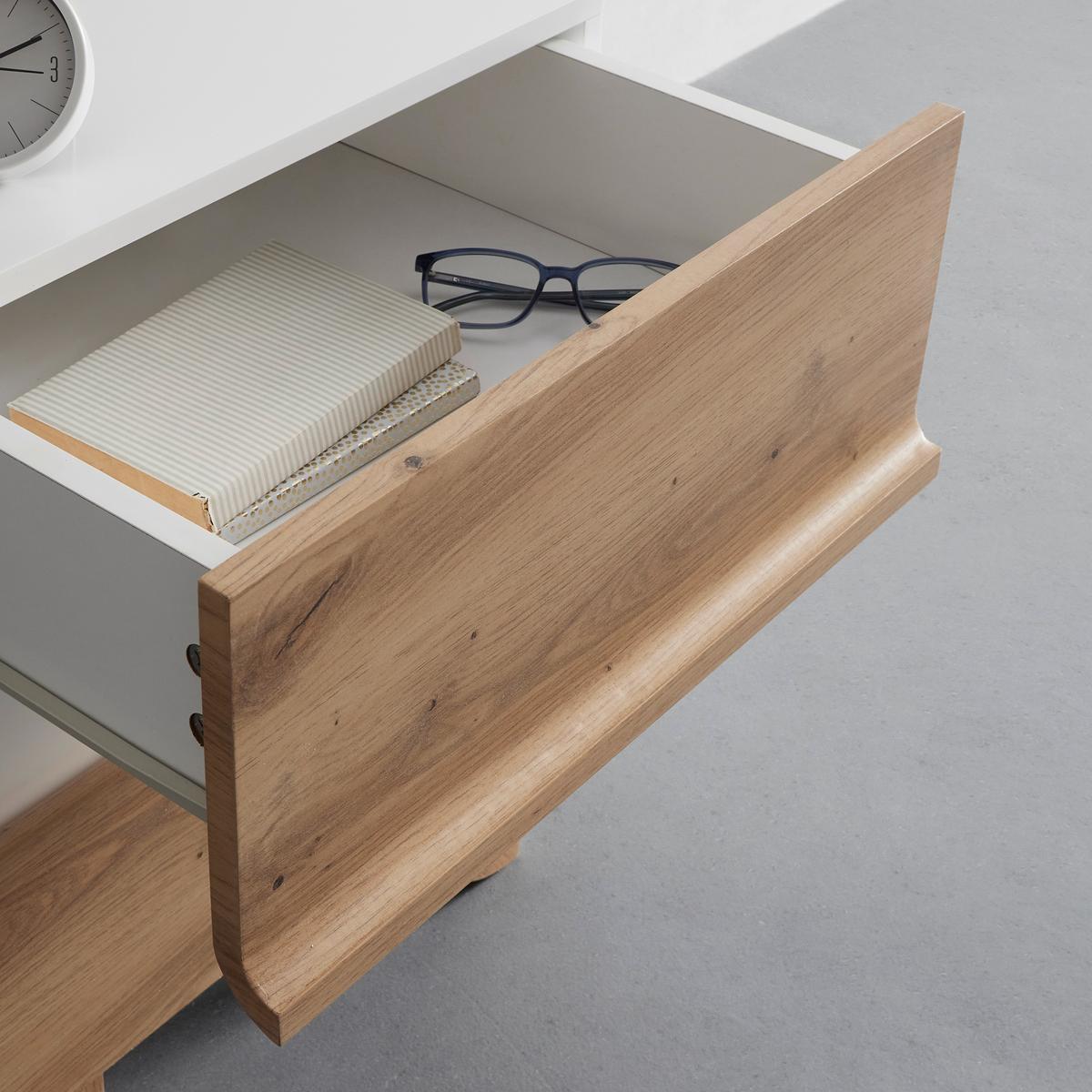 Nachttisch Vira Weiß/Kieferfarben Echtholz - Weiß/Kieferfarben, MODERN, Holz (48/60/43cm) - Bessagi Home