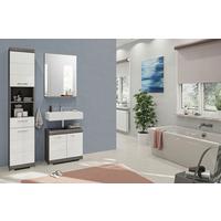 Badezimmer Scout 3-tlg. ca. 97 cm Anthrazit/Weiß - Chromfarben/Weiß Hochglanz, MODERN, Holzwerkstoff/Kunststoff (97cm) - MID.YOU
