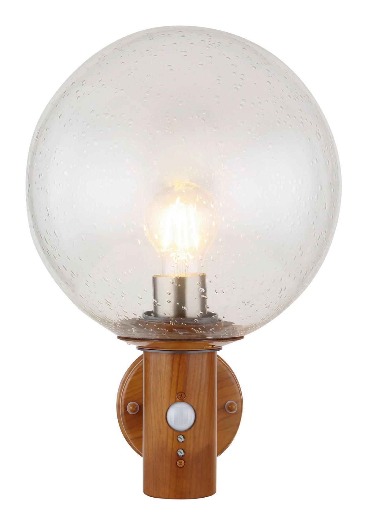AUSSENWANDLEUCHTE 31860WS - Klar/Braun, Basics, Glas/Metall (25/37cm) - Globo