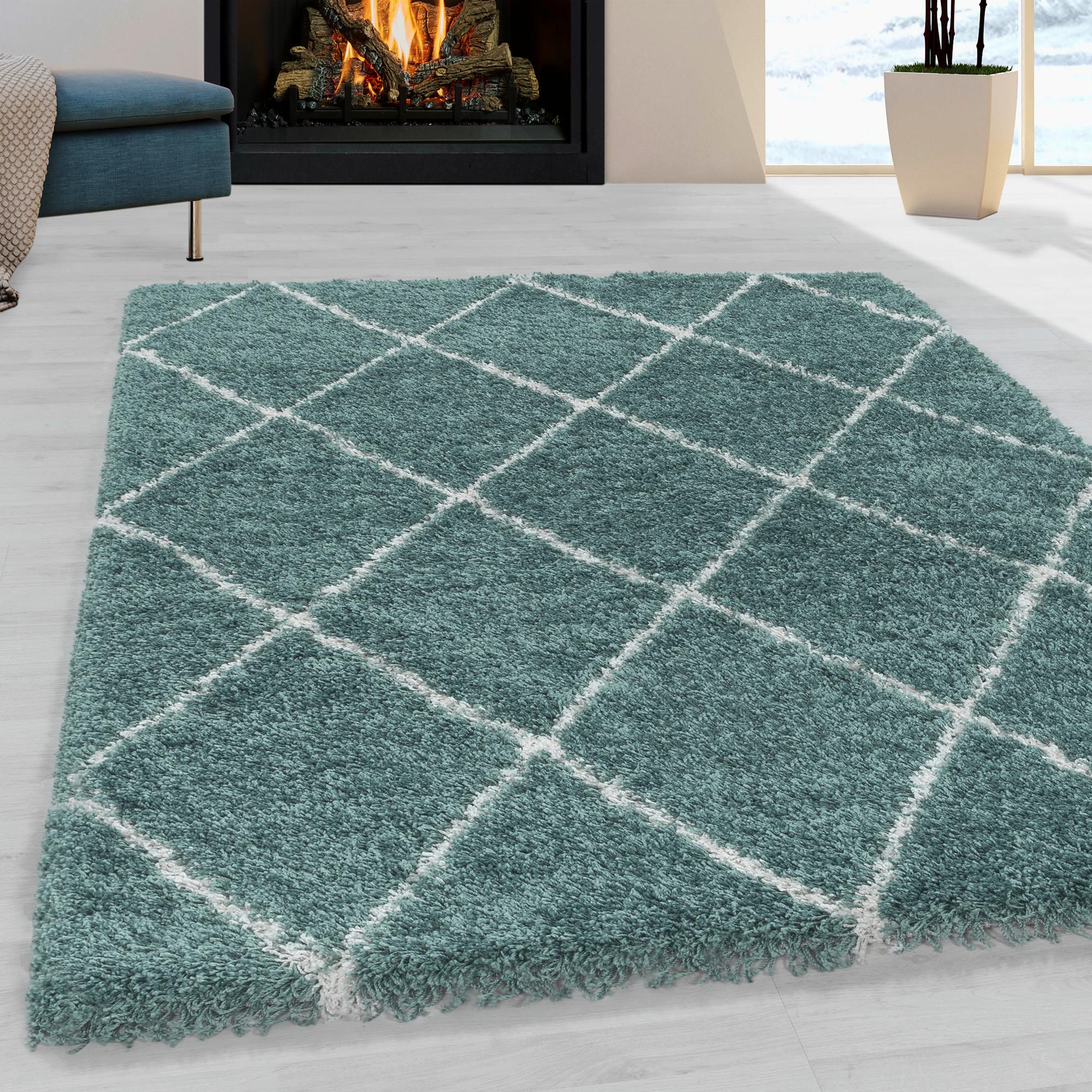 Hochflorteppich Alvor Blau ca. 140x200cm - Blau, Basics, Textil (140/200cm)