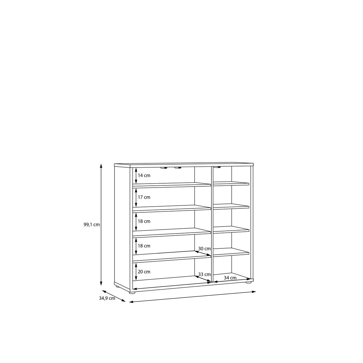 Ormar Za Cipele Alice Springs - siva/taupe, Moderno, drvni materijal/plastika (109,2/99,1/34,9cm) - Modern Living