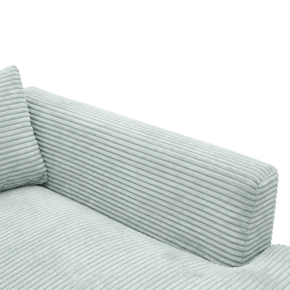 Ecksofa Pedro Salbeigrün - Salbeigrün/Schwarz, MODERN, Kunststoff/Textil (300/190cm) - Mömax