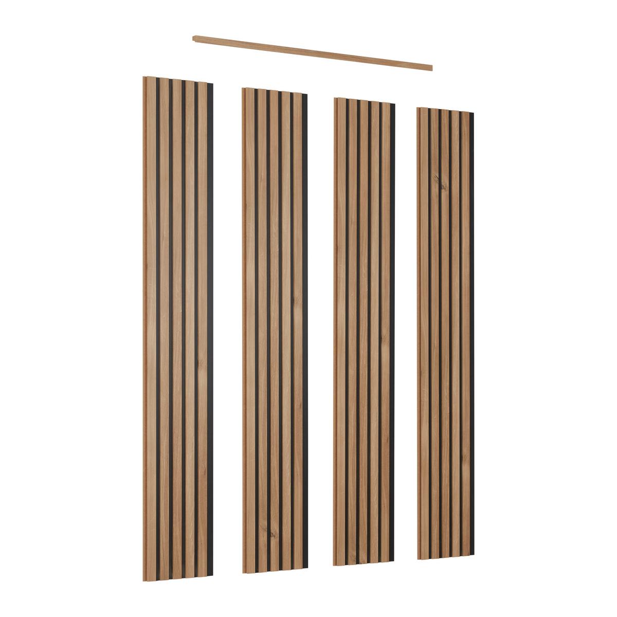 Wandpaneel Anna Eiche Artisan 4er Set - Eiche Artisan, Modern, Holzwerkstoff (74,4/119/1,2cm) - Mömax