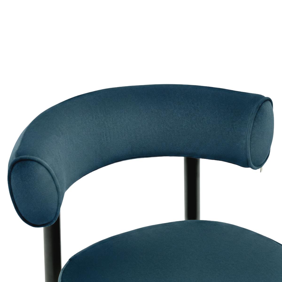 Stuhl Helga Blau/Schwarz Echtholz - Blau/Schwarz, MODERN, Holz/Textil (49/79/59cm) - Mömax