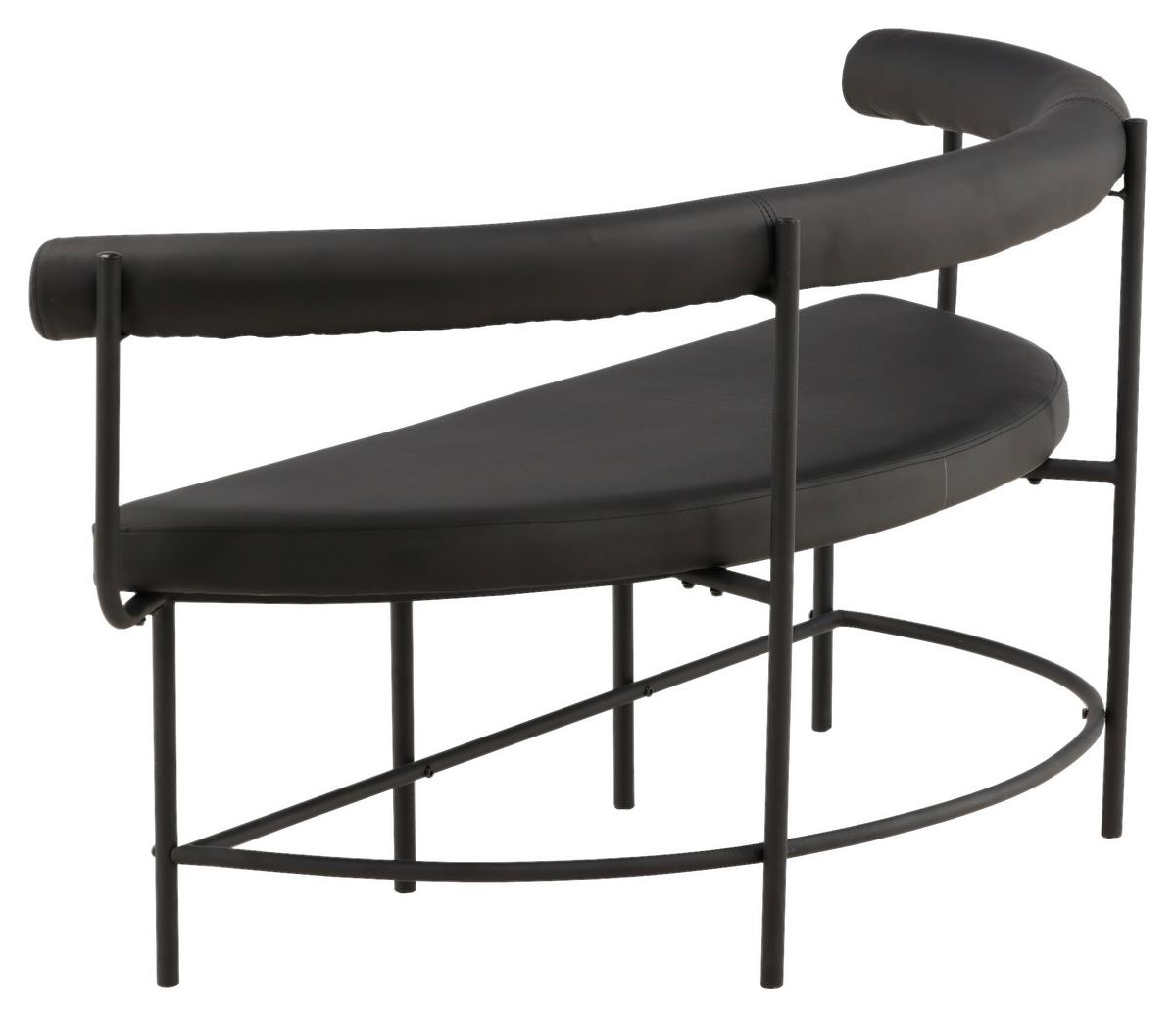 SITZBANK STALLHAGEN - Schwarz, Design, Textil/Metall (165/75/51cm) - Livetastic