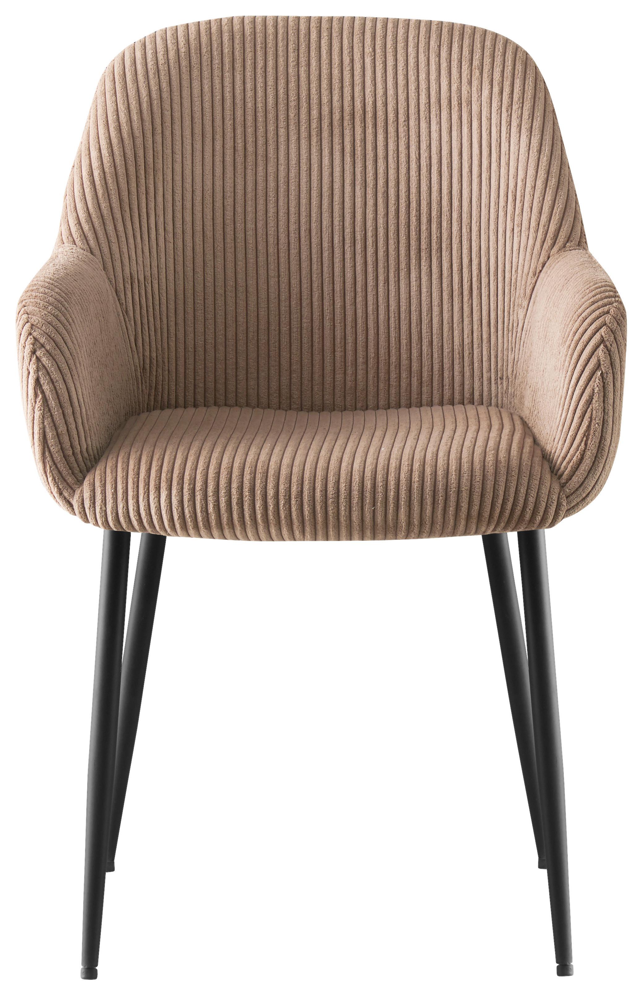 KRZESŁO Z PODŁOKIETNIKAMI JESSY - czarny/taupe, Design, metal/tkanina (57/85/60cm) - Xora