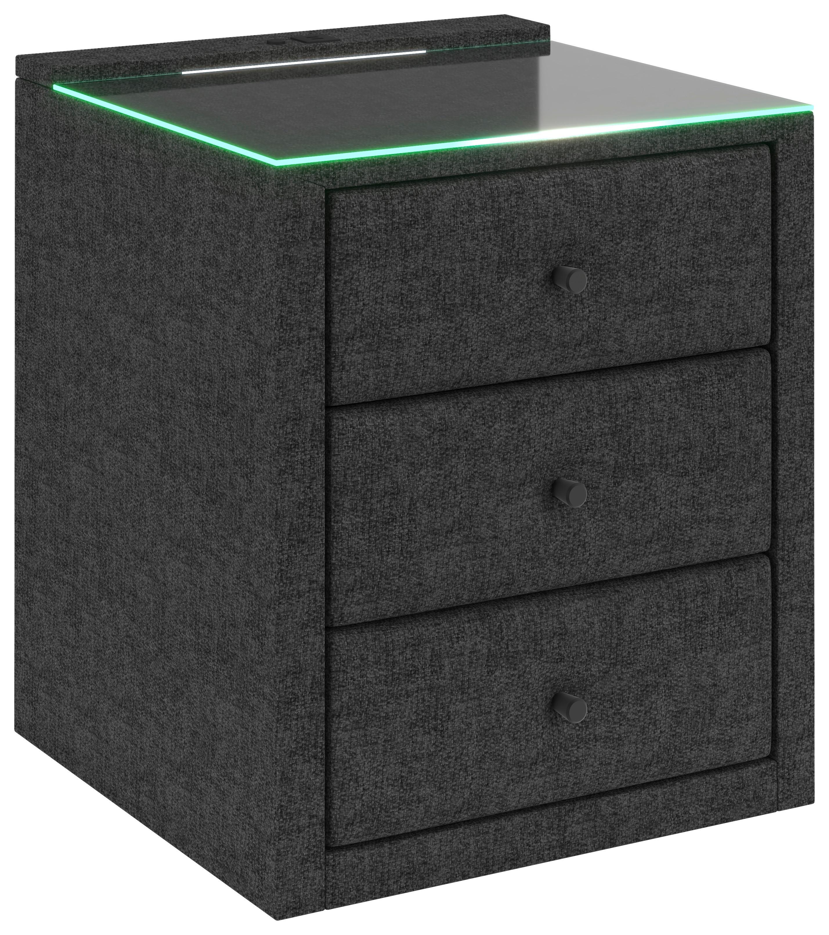 Nachtkästchen Universal Anthrazit - Anthrazit, KONVENTIONELL, Holzwerkstoff/Kunststoff (48/68/45,5cm) - Premium Living