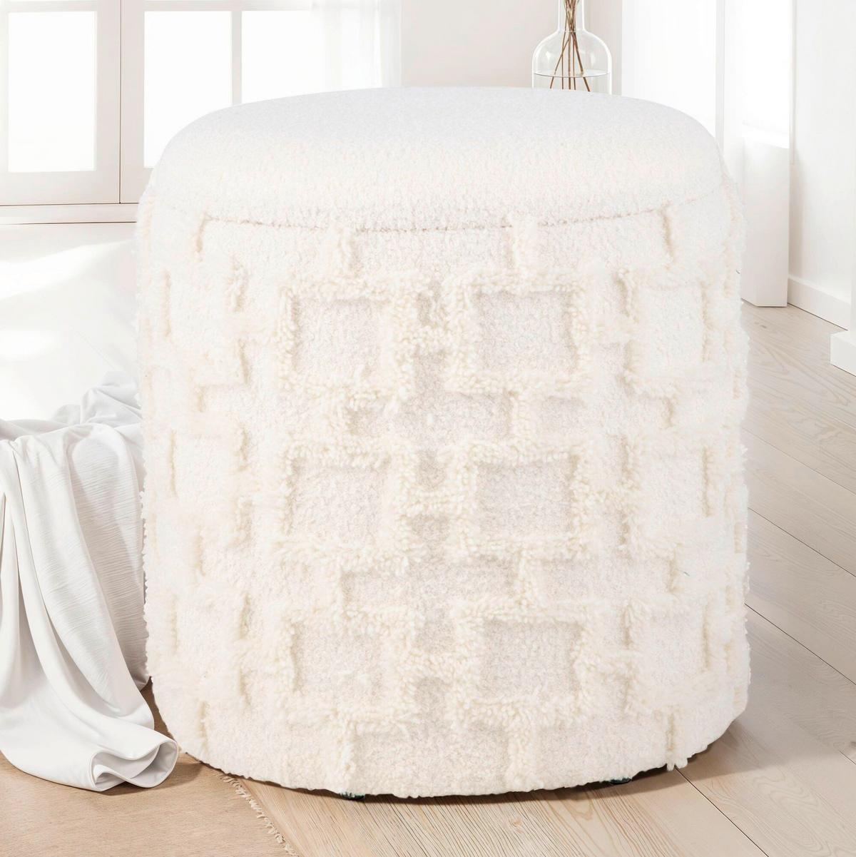 HOCKER WL7.418 - Creme, Basics, Textil (40/45cm) - Livetastic