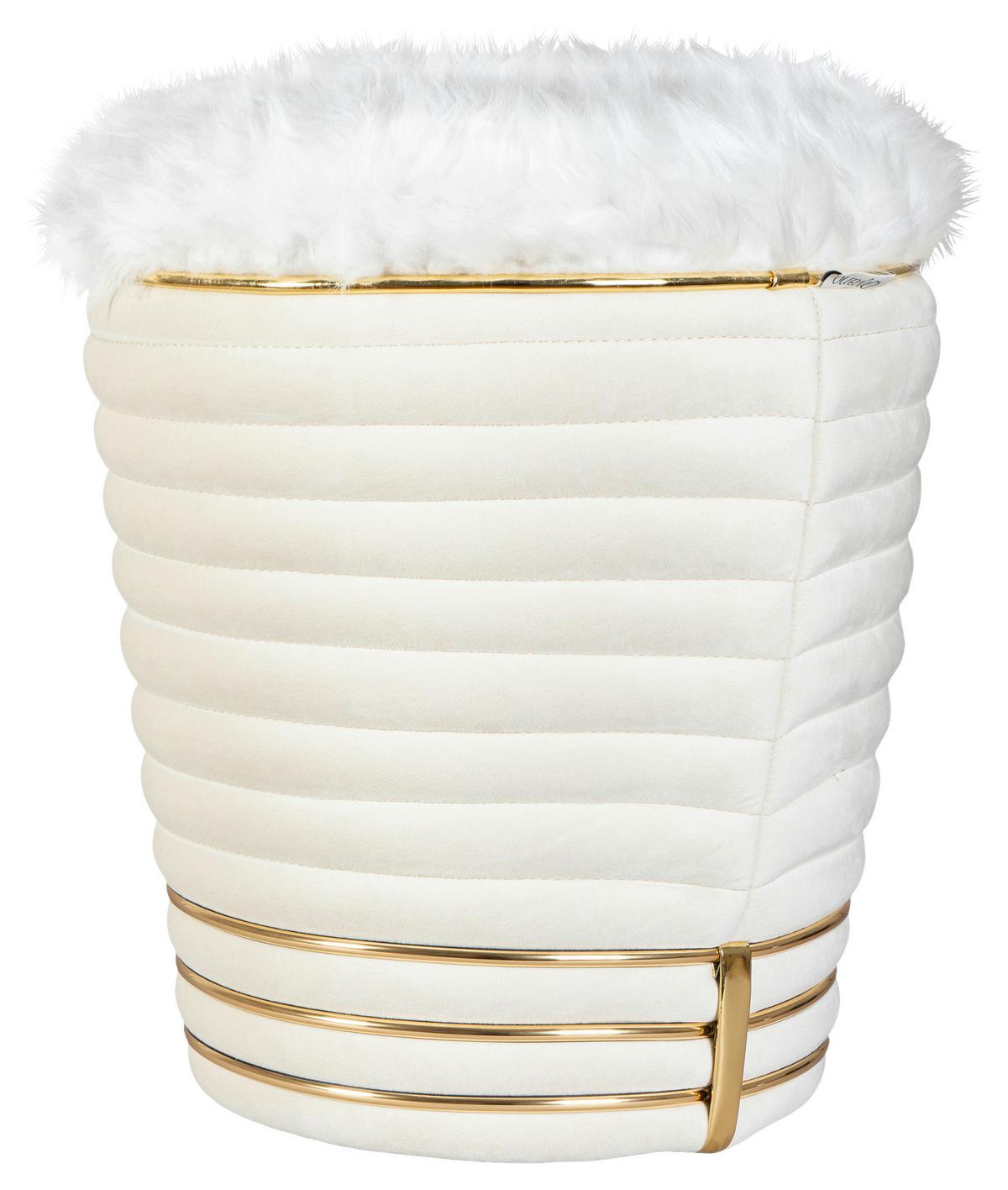 HOCKER DORIC 325 - Beige/Goldfarben, Design, Textil (42/50cm) - Kayoom