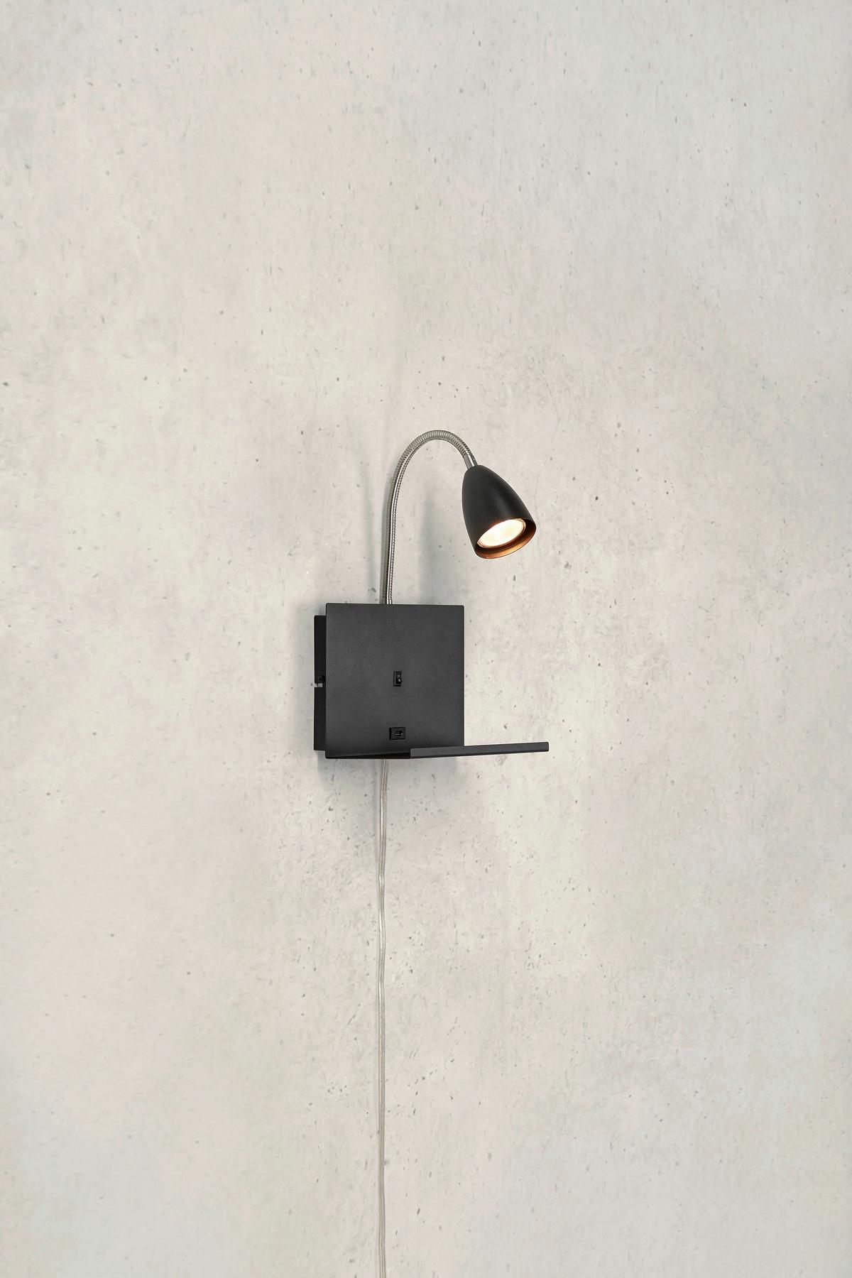 Wandleuchte Cuarto Schwarz max. 7 Watt - Schwarz, Basics, Metall (15/20/30cm) - Markslöjd