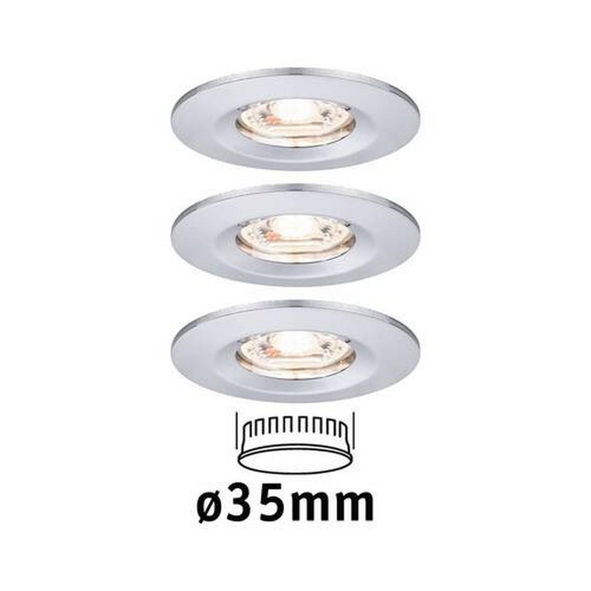 LED-Deckenleuchte Nova mini max. 4 Watt, 3-teilig - Chromfarben/Alufarben, Basics, Metall (6,5cm) - Paulmann