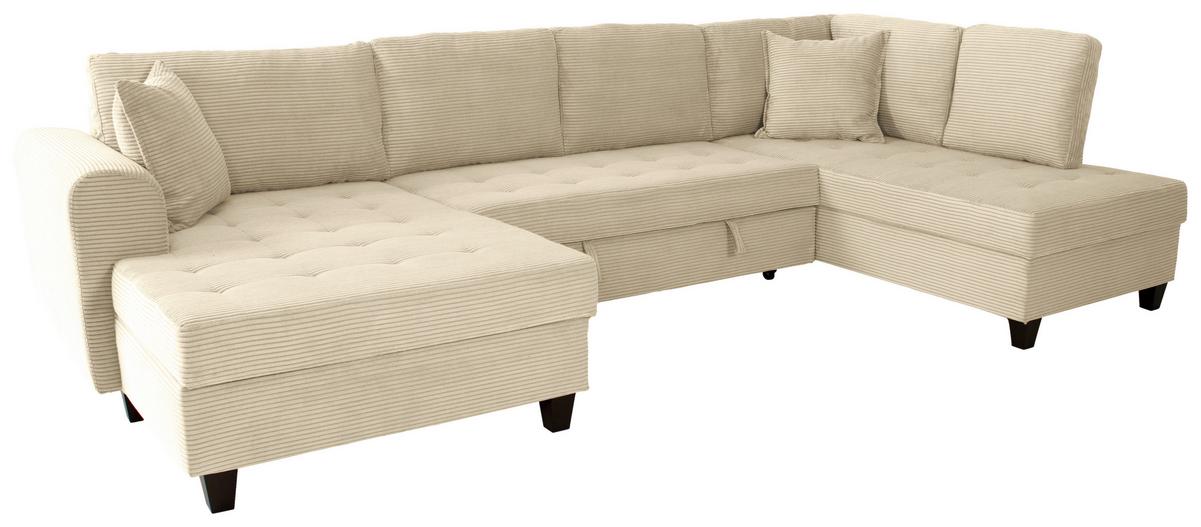 Kutna Garnitura Moritz - krem, Trend, tekstil (155/324/178cm)