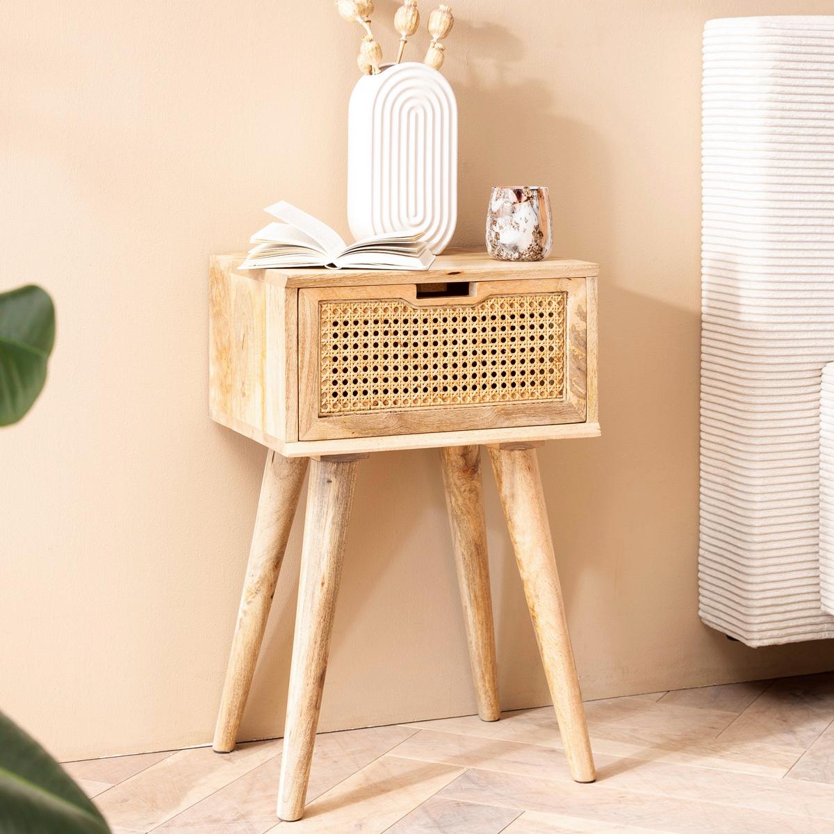 Nachttisch WL6.807 ca.40x60x30cm Mangoholz massiv - Braun/Naturfarben, LIFESTYLE, Holz (40/60/30cm) - MID.YOU