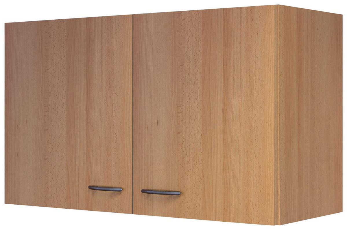 Küchenoberschrank in Buchefarbe 'Nano' - Edelstahlfarben/Buchefarben, MODERN, Holzwerkstoff/Kunststoff (100/54/32cm) - FlexWell