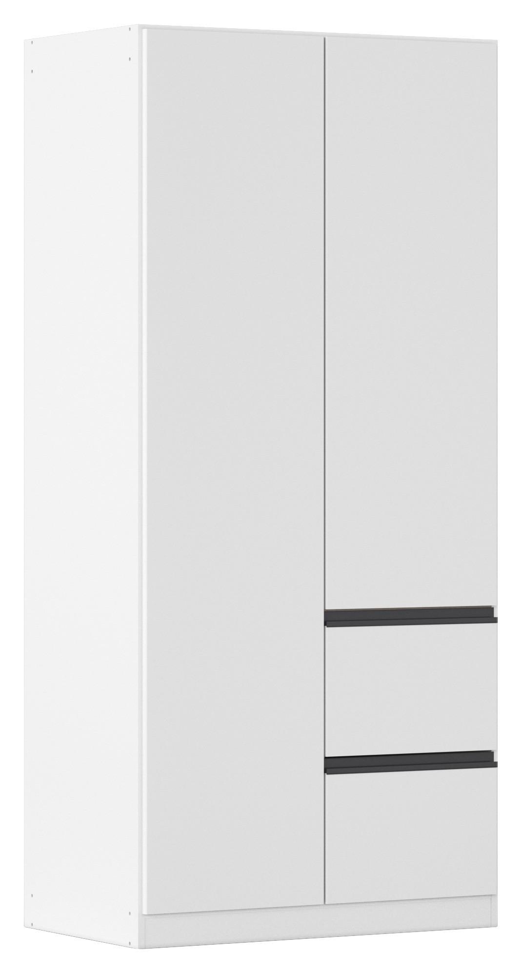 Drehtürenschrank COSTA ca.91x197x54cm Grau Metallic - Weiß/Grau, MODERN, Holzwerkstoff (91/197/54cm) - Rauch Möbel