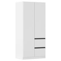 Drehtürenschrank COSTA ca.91x197x54cm Grau Metallic - Weiß/Grau, MODERN, Holzwerkstoff (91/197/54cm) - Rauch Möbel
