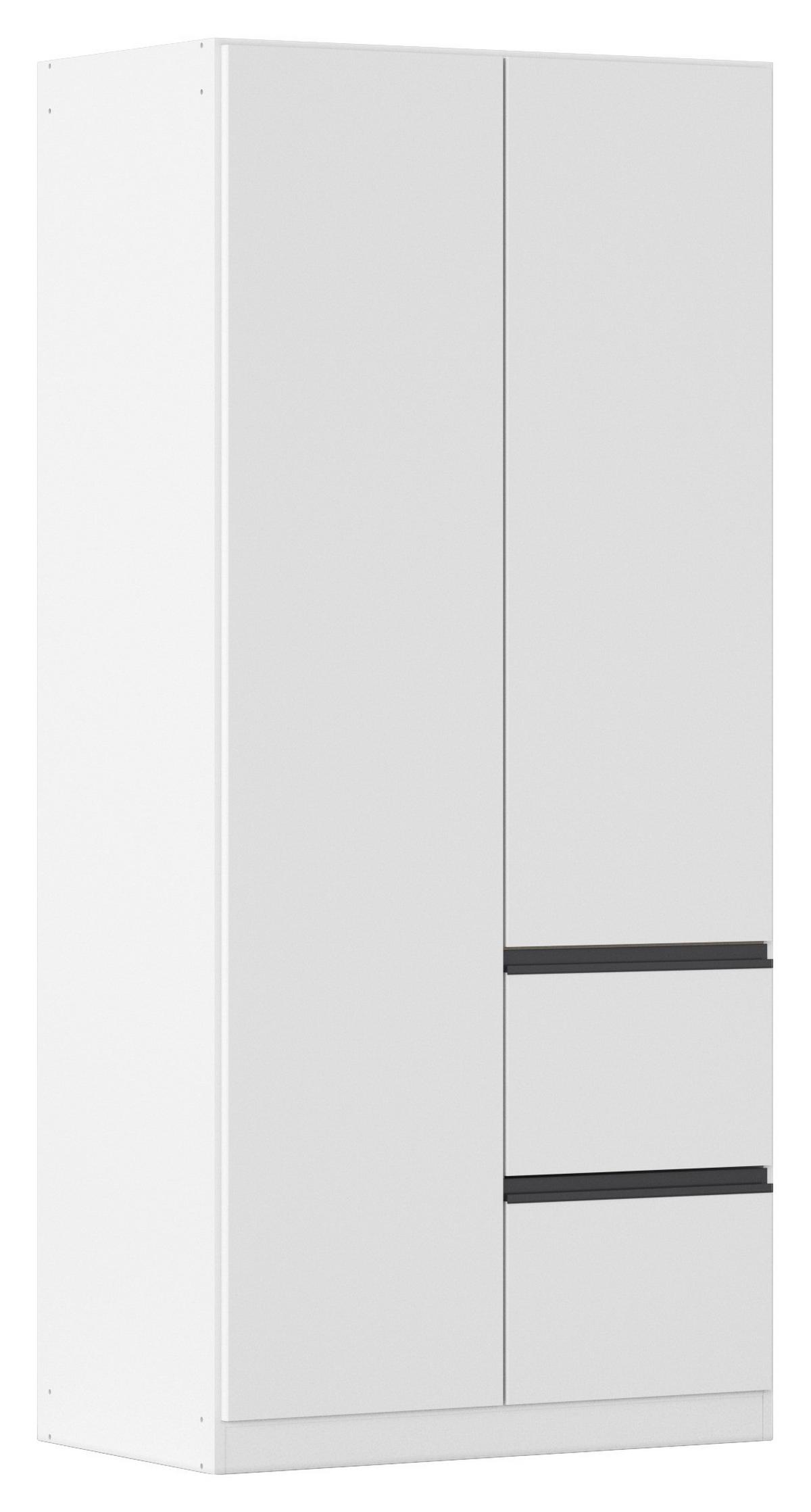 Drehtürenschrank COSTA ca.91x197x54cm Grau Metallic - Weiß/Grau, MODERN, Holzwerkstoff (91/197/54cm) - Rauch Möbel